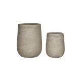 POT SPOTY NATURAL SET OF 2